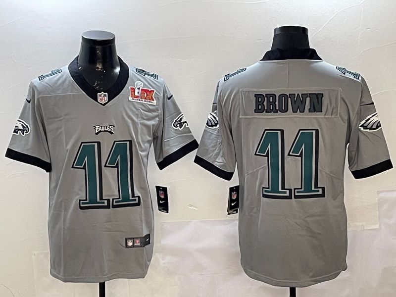 Men Philadelphia Eagles #11 Brown Grey 2025 Nike Vapor Limited NFL Jersey style 2121->philadelphia eagles->NFL Jersey